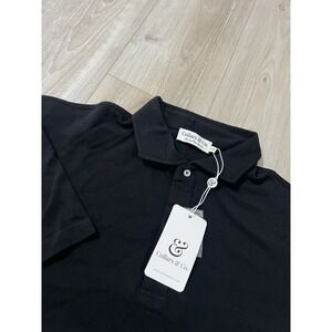 Collars & Co Polo Shirt Mens 2XL Black Luxury Pique Cotton Polo  Golf Golfer NEW